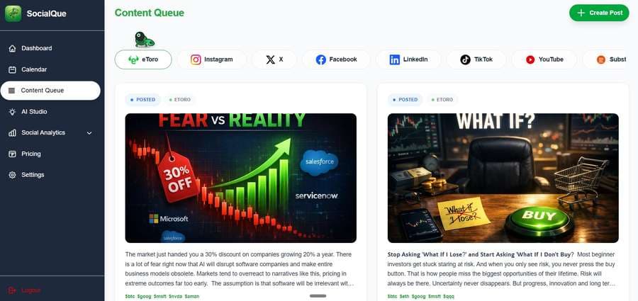 SocialQue Content Queue